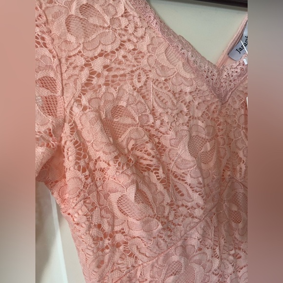 Jasambac Blush Pink Lace Mid-Length Dress Women’s size Small - Picture 9 of 16